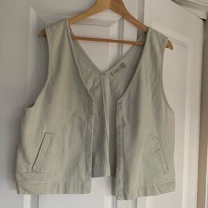 ICHI Light-Wash Denim Vest